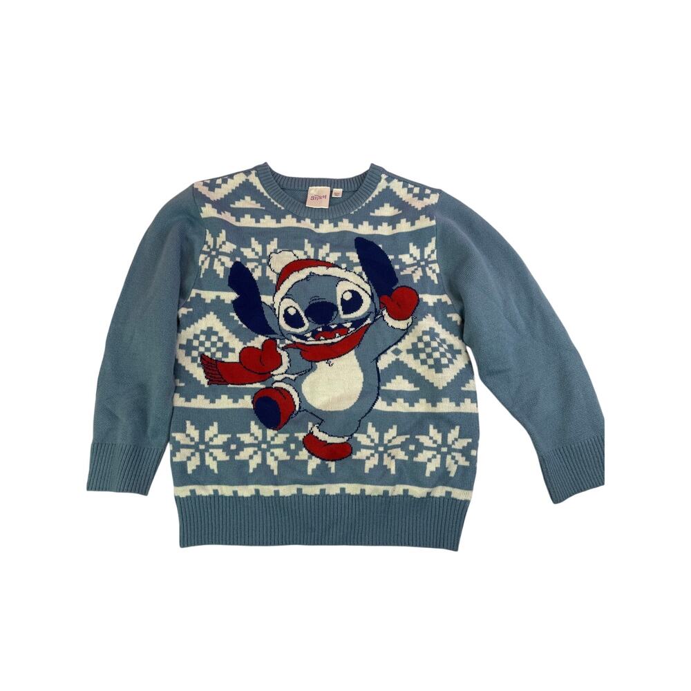 Lilo & Stitch Disney Boys Graphic Holiday Crew Neck Sweater Youth Size Small